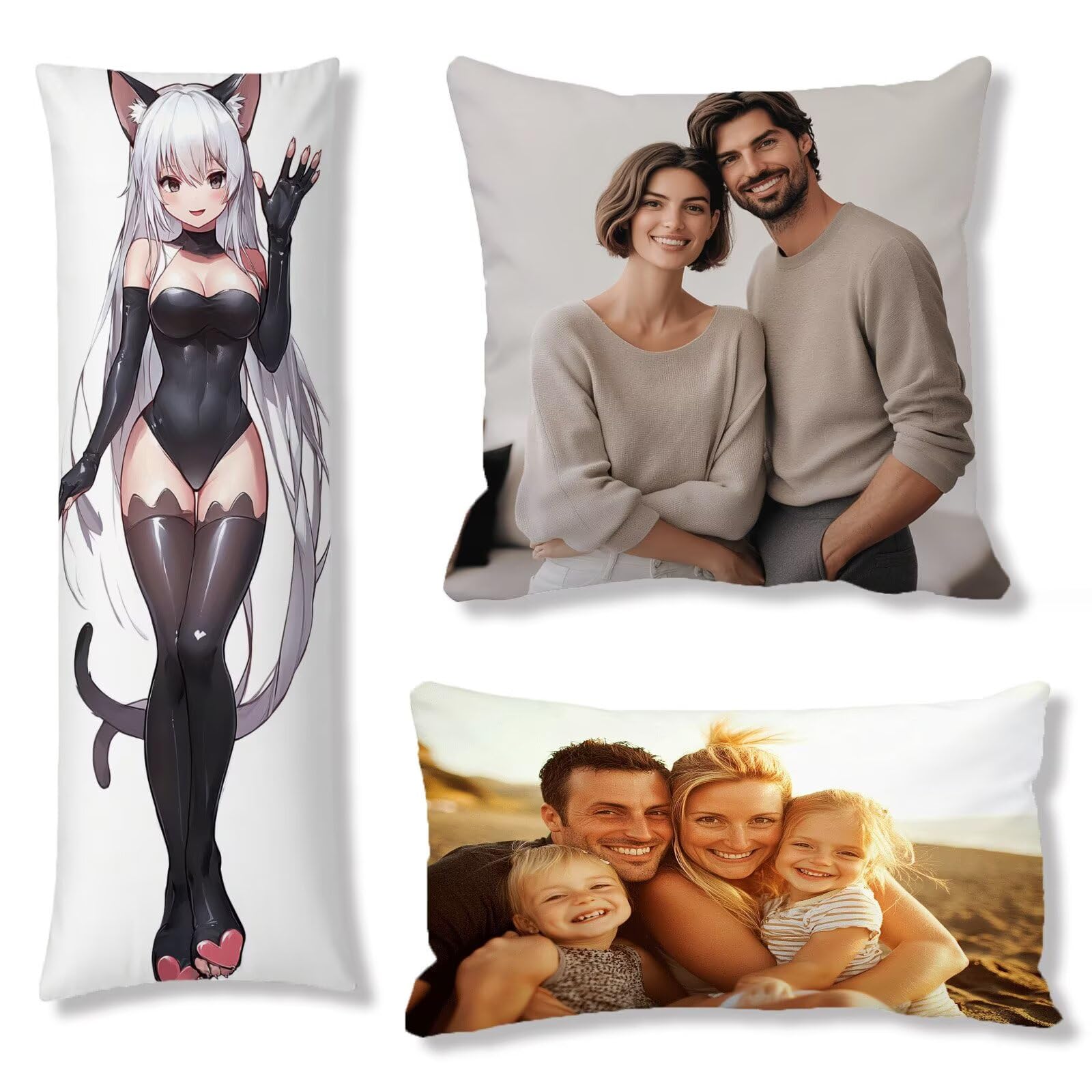 Coussin Personnalisé Photo, Coussin Canape, Taie Oreiller 60x180, Cod4