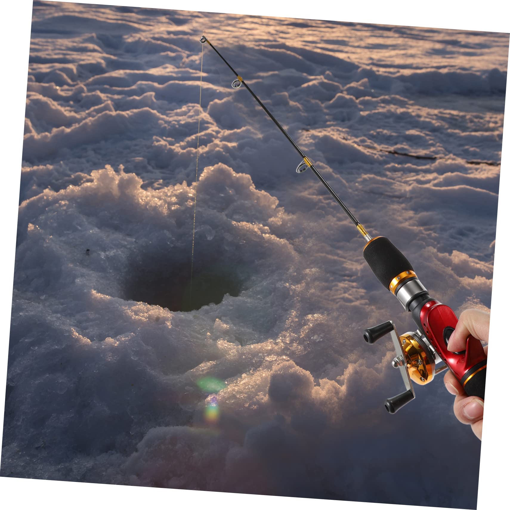 Sosoport 1stk EIS Angelrute Küstenangelrute Fischfangstange Winter Fischfangzubehör Küstenstange Ködern Garnelen Kind Gfk Kurzer Abschnitt Garnelenstäbchen