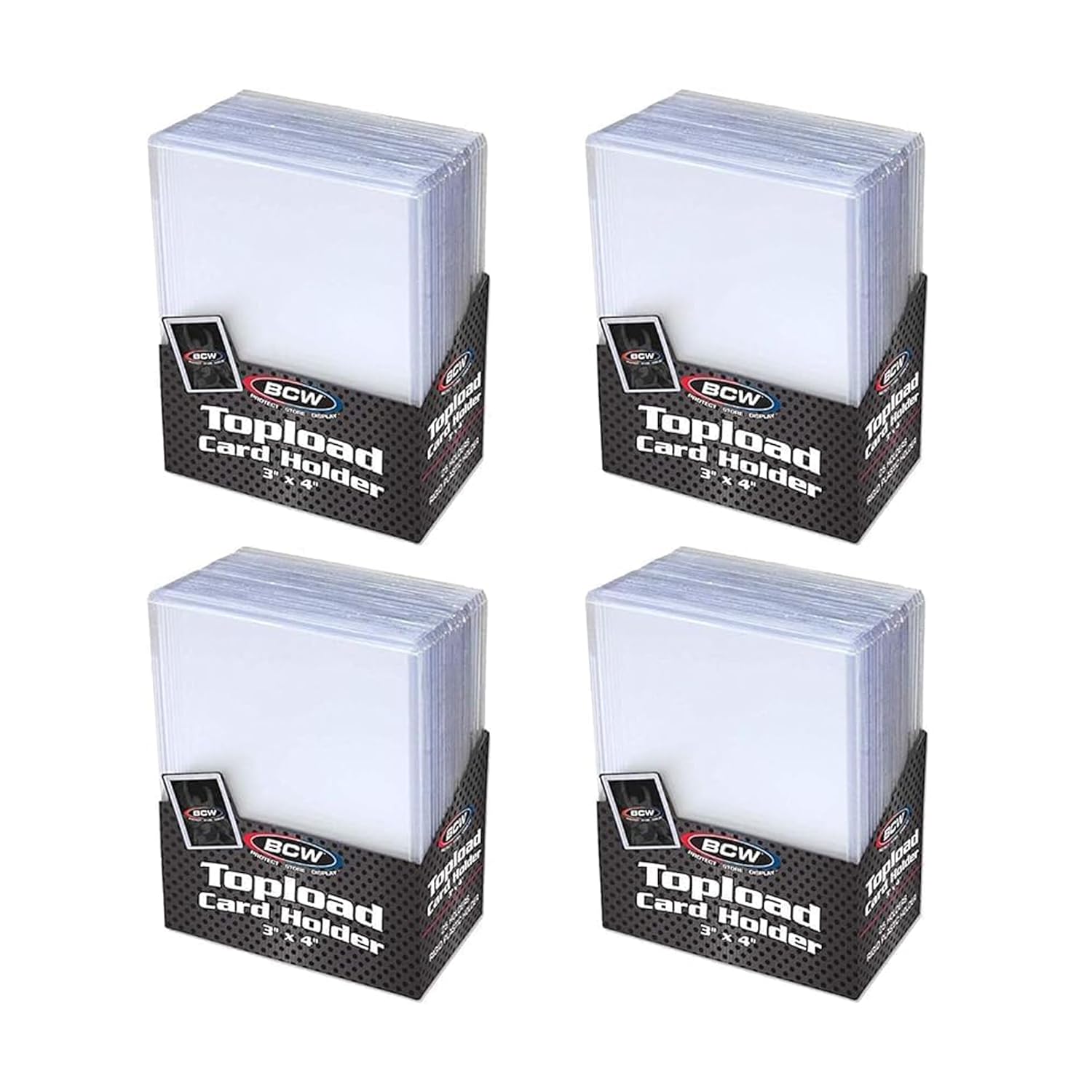 BCW 3x4 Topload Card Holder - Standard - 100ct Rigid PVC Trading Card Protection for Baseball Cards Football