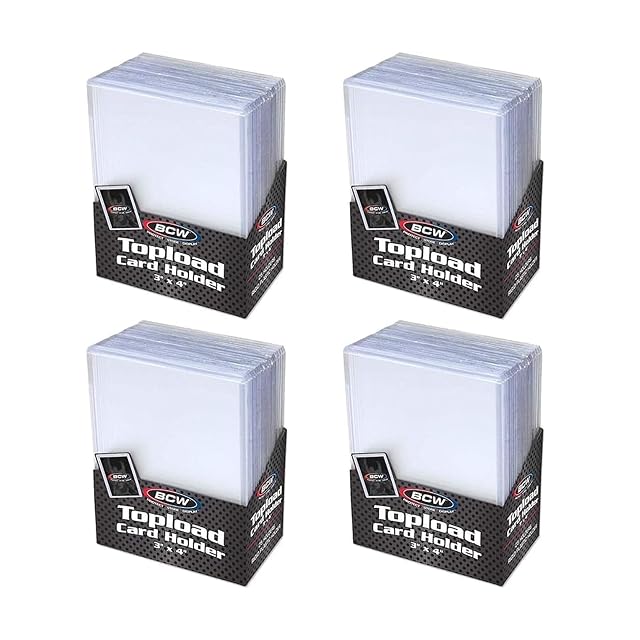 BCW 3x4 Topload Card Holder - Standard - 100ct Rigid PVC Trading Card Protection for Baseball Cards Football