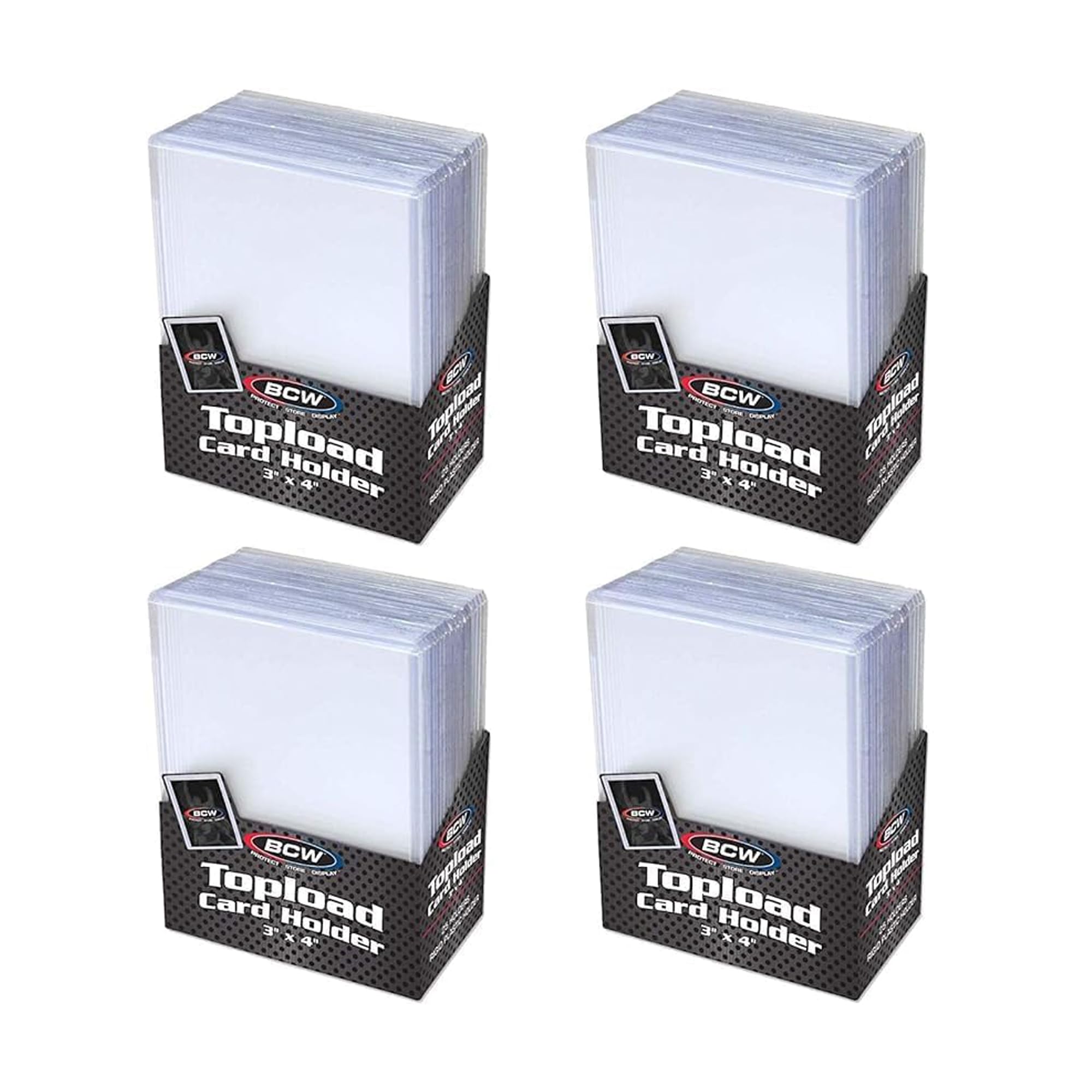 BCW 3x4 Topload Card Holder - Standard - 100ct Rigid PVC Trading Card Protection for Baseball Cards Football