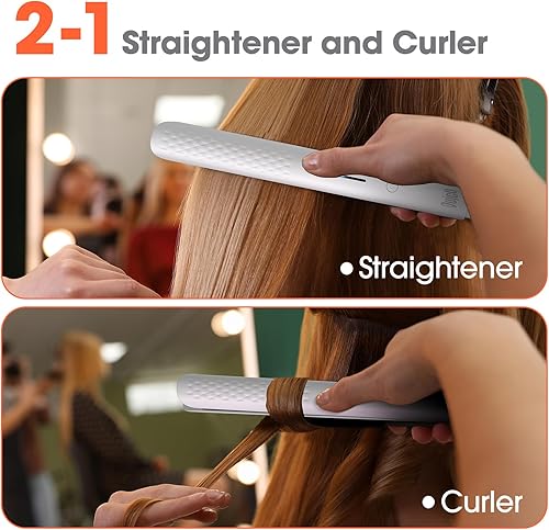 Miniatura 3 de Quico Plancha de pelo profesional de iones negativos, calentamiento rápido en 15 segundos, memoria de temperatura, 320 -450 , 110-240 V, apagado