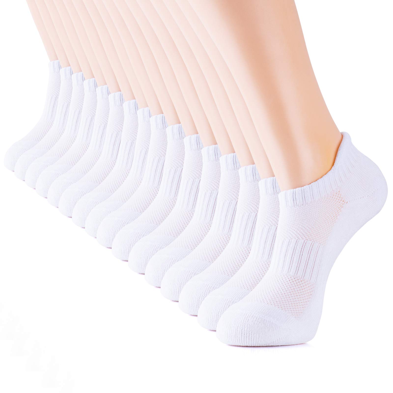 6 Pairs Athletic Socks White