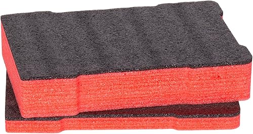 Insertos de espuma Econo - Se adapta a Milwaukee Packout  48-22-8435 (kit de espuma de 2 piezas) NegroRojo