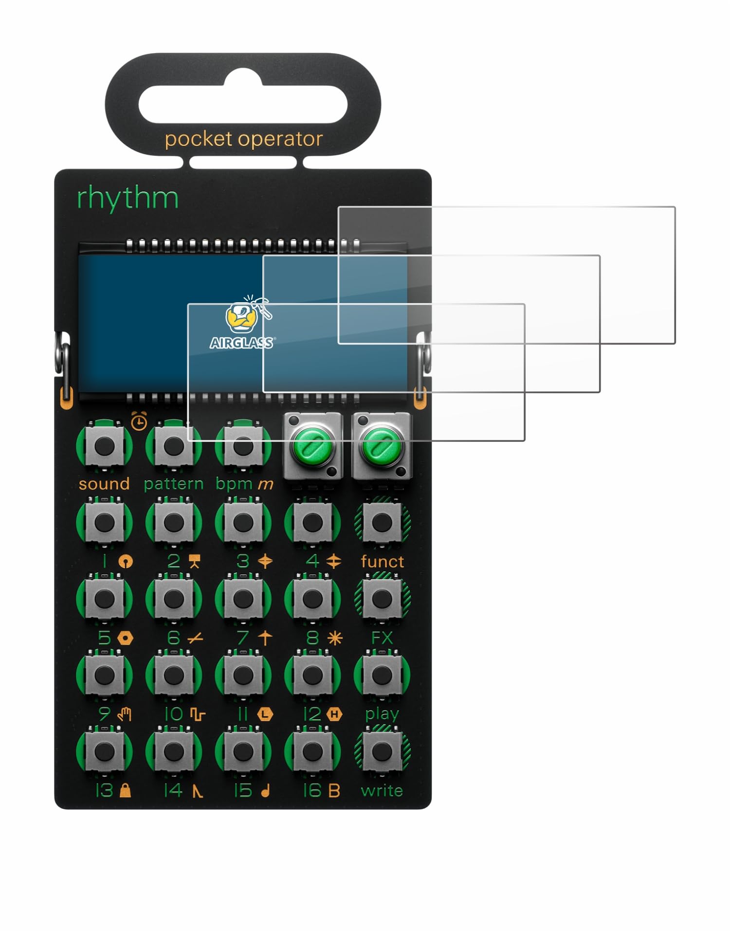 brotect Glass Screen Protector Film Compatible with Teenage Engineering PO-12 Rhythm (3 Pack) - Glass-Foil Protection [Scratch Resistant]