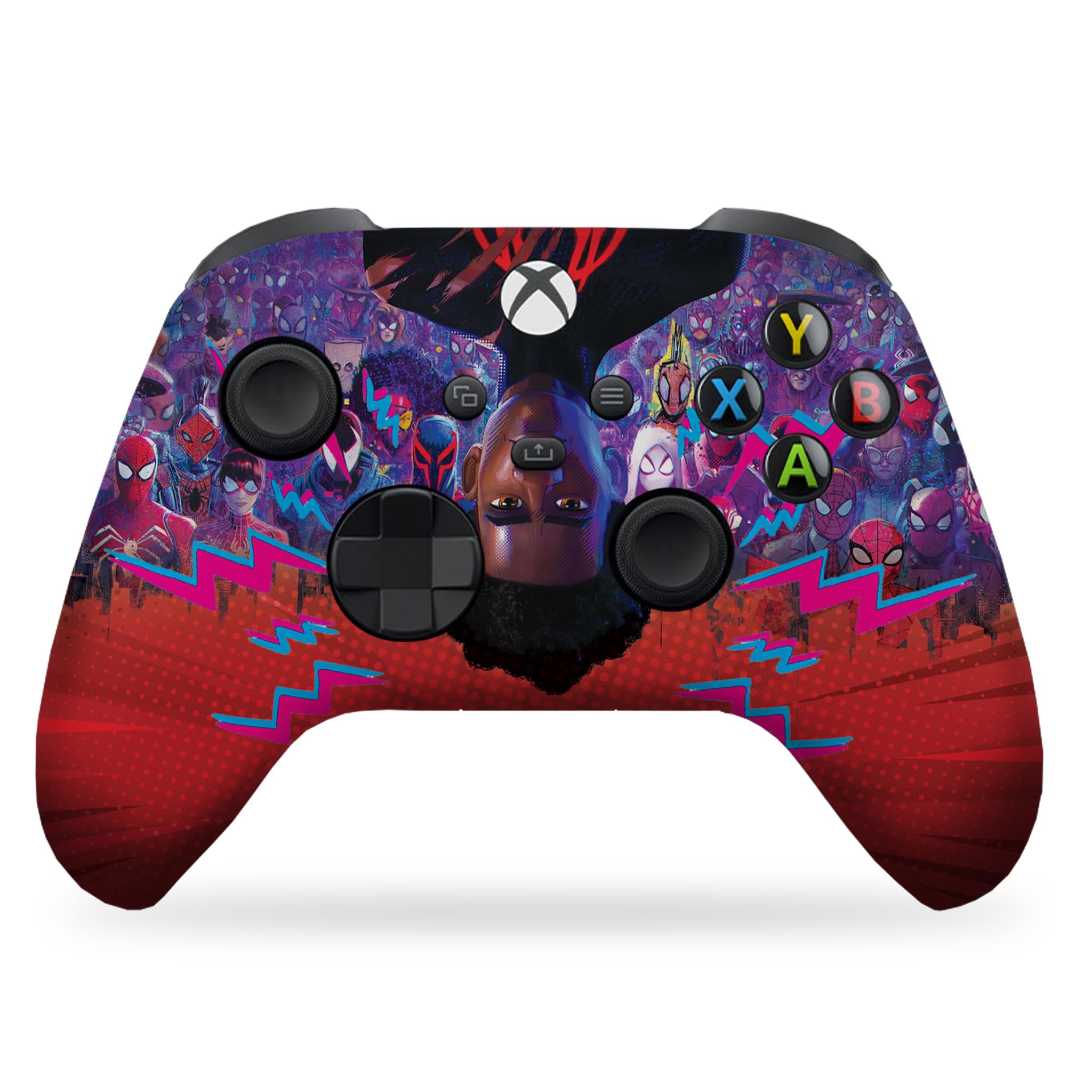 DreamController Miles Morales Spidervers Custom X-box Controller Wireless compatible with X-box One/X-box Series X/S Proudly Customized in USA with Permanent HYDRO-DIP Printing (NOT JUST A SKIN)