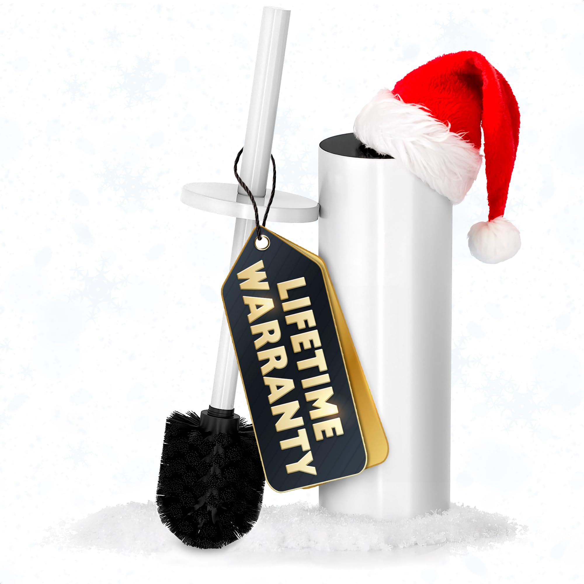 White Toilet Brush and Holder Set