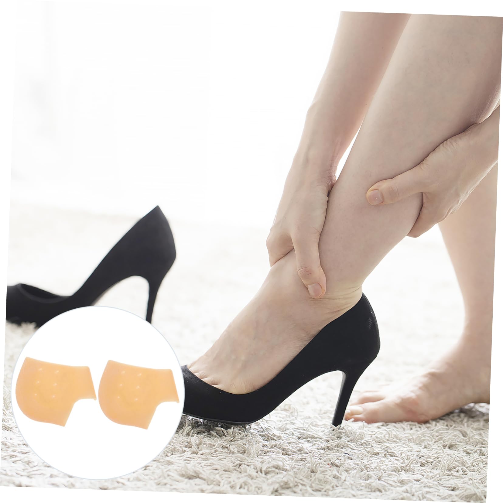 Ipetboom 5 Pairs Silicone Heel Protector Moisturizing Socks for Dry Cracked Heel Relief Insole for Pumps Men Women