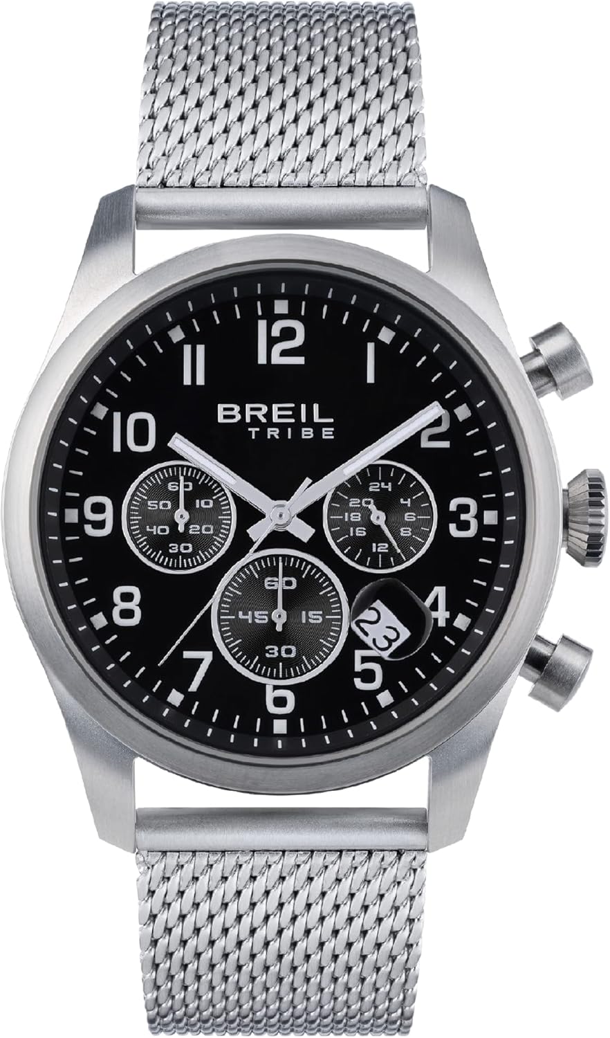 Breil, Collezione Grid, Cronografo, Orologio Uomo con Cinturino Intercambiabile, con Cassa in Acciaio 42Mm, Bracciale in Acciaio con Maglia Mesh e Cinturino in Eco Pelle Nera di Ricambio, Special Pack Breil, Collezione Grid, Cronografo, Orologio Uomo con Cinturino Intercambiabile, con Cassa in Acciaio 42Mm, Bracciale in Acciaio con Maglia Mesh e Cinturino in Eco Pelle Nera di Ricambio, Special Pack