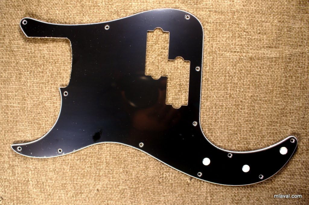 Custom 3 Ply LEFT-HANDED Precision Bass PB Guitar Pickguard 13 Hole -BLACK (C23)
