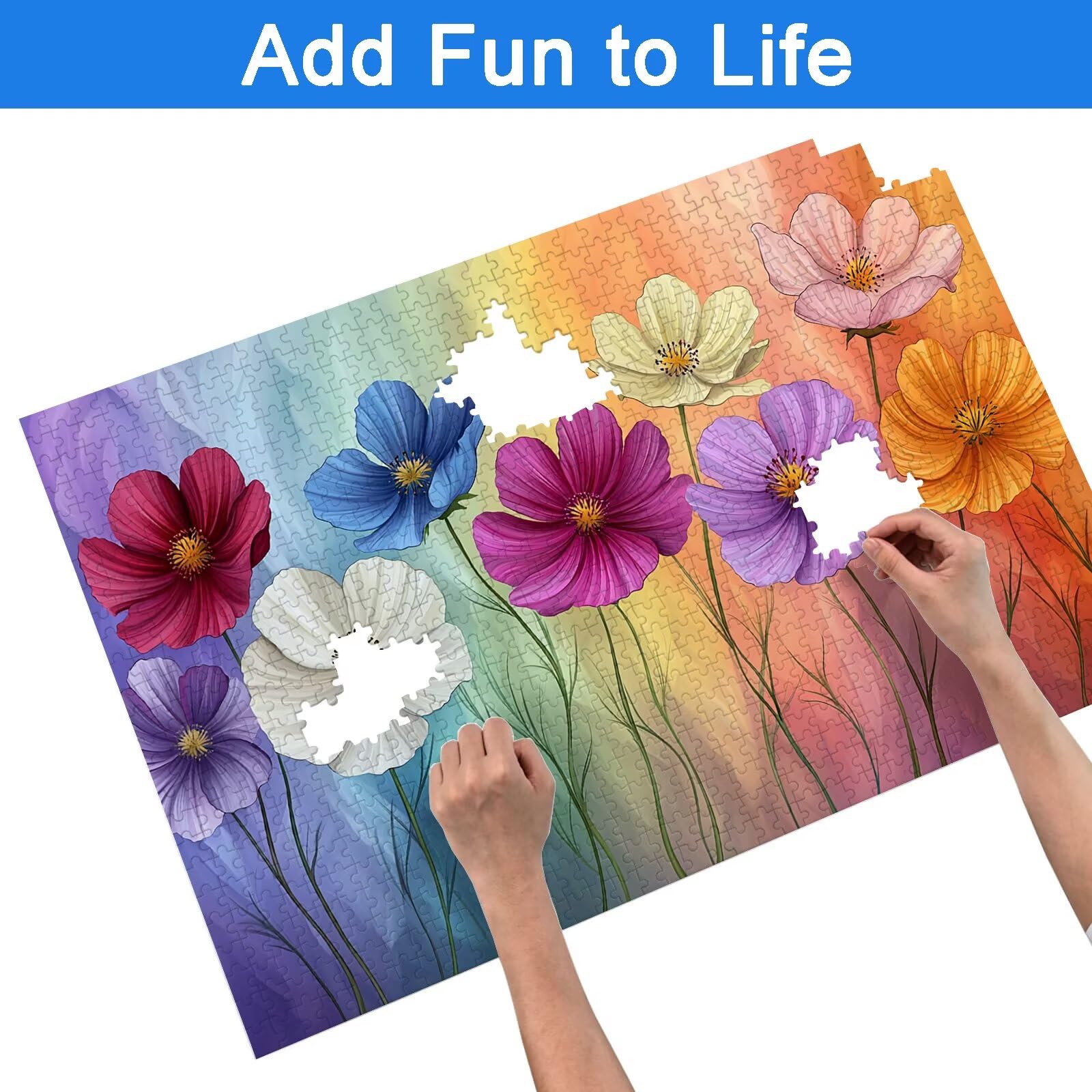 Puzzle 2000 Pezzi Fiore, Puzzle Colorato 2000 Pezzi Arte per Adulti e Bambini, Misura: 99.5x70.5 cm, Puzzles Legno per Adulti con Squisita Scatola di Imballaggio, Idea Regalo Donna, Regalo Uomo, -8833
