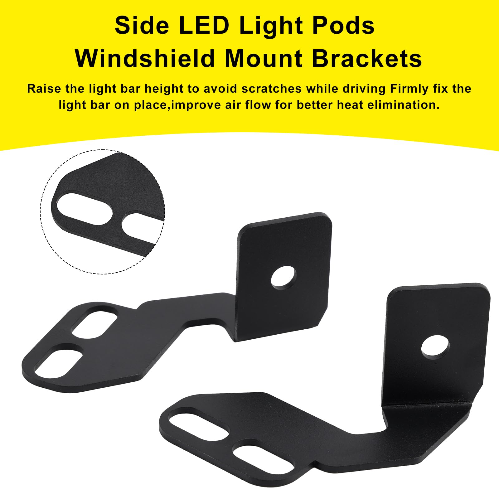 Bruce & Shark Side LED Light Pods Windshield Mount Brackets Fit for Kawasaki Teryx 750/800/Teryx4 (2010-2024) - Compatible with 4