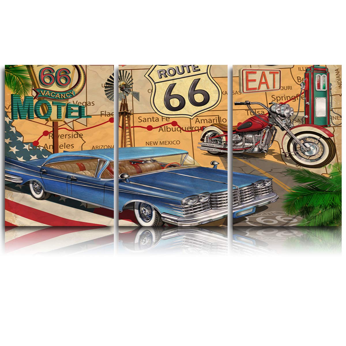 DOME-SPACE 3 Panel Canvas Wall Art Prints Painting American 