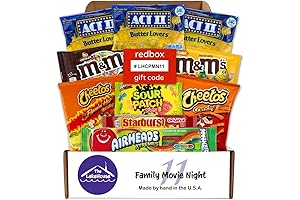 Movie Candy Popcorn Snacks Basket - Gift Baskets for Couples Date Night