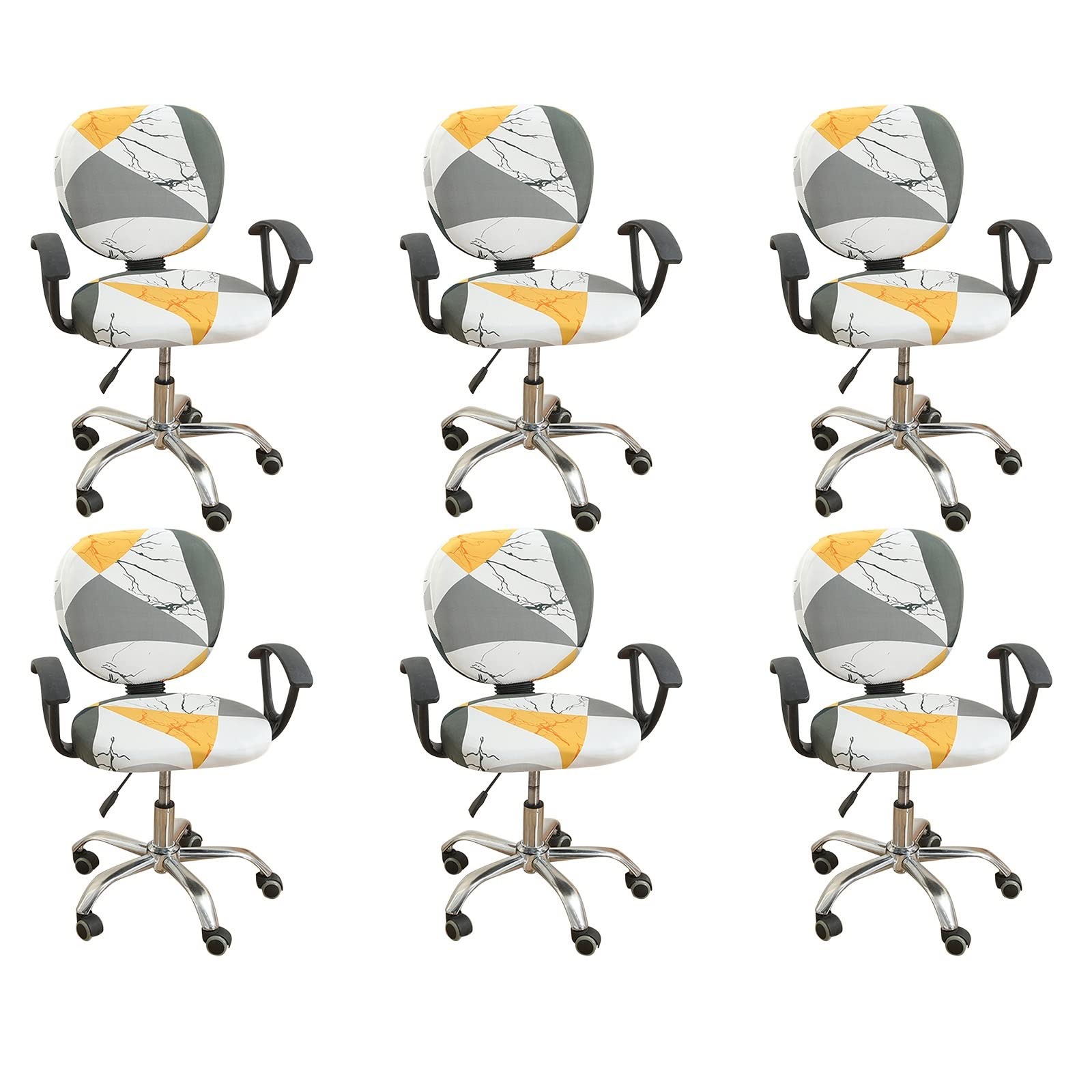 Housse de chaises en polyester KnSam au motif marbre chic et finitions soignées