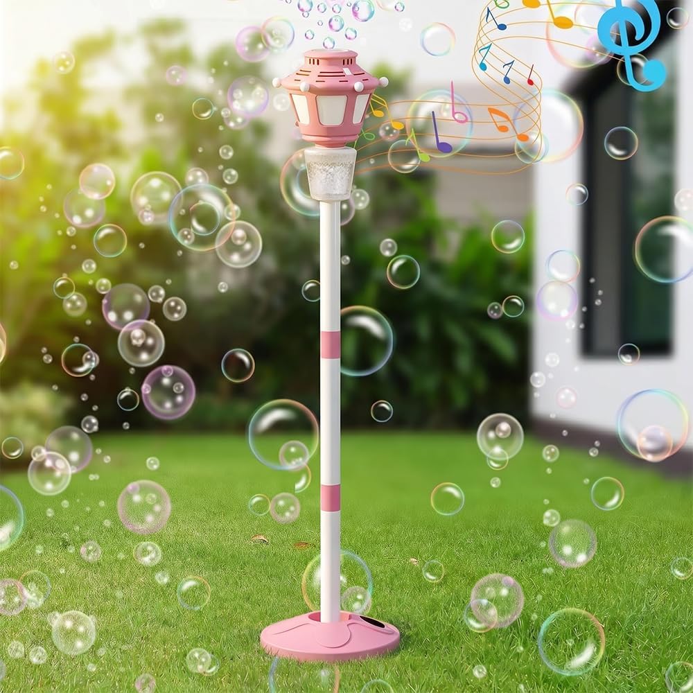 Automatic Handheld Bubble Machine, 2026 New Street Lamp Bubble Blower, Rechargeable Outdoor Summer Bubbles Toys, Bubble Blower Machine for Wedding Birthday Party (Blue)