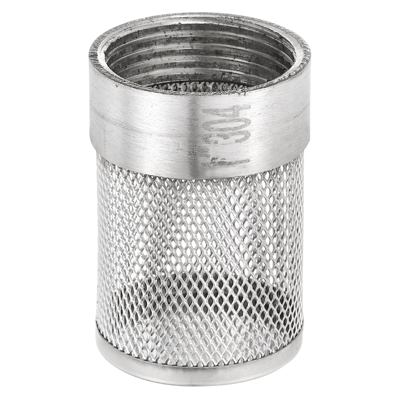 sourcing map 1 Inch 304 Stainless Steel Filter Cover, Hose Inlet Suction Strainer Filter, Connected to DN25 1" PVC Water Pipe to Reduce Solid Entry (53mm Length, 30mm Thread Dia)