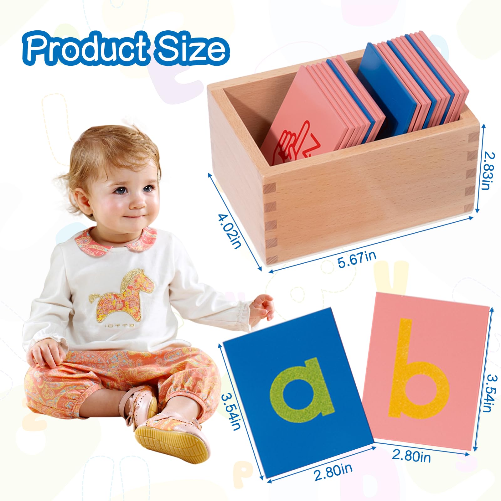 Adena Montessori Early Child Development Learning Material Lower and Capital Case Sandpaper Letters Sign Language Edition - Image 8