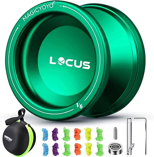 Miniatura 2 de Responsive Yoyo 2 paquetes de plástico Yoyo K2 y Yoyo de metal V6 para niños, cada yoyo profesional con 12 cuerdas, bolsa de almacenamiento,