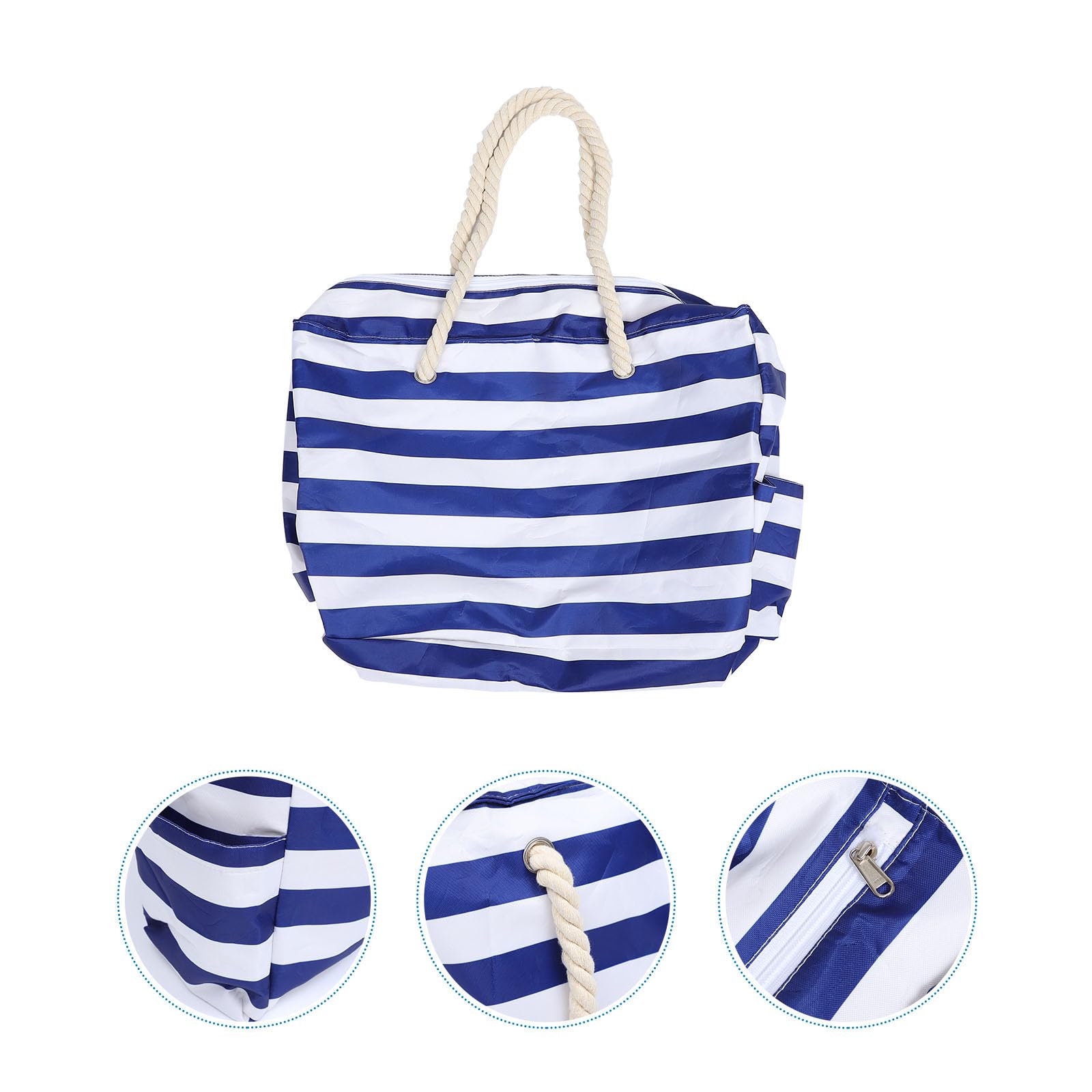 CHILDWEET Bolsa de playa grande Bolsa de playa de lona para mujer, impermeable, azul, para shopping y yoga, 1 pieza