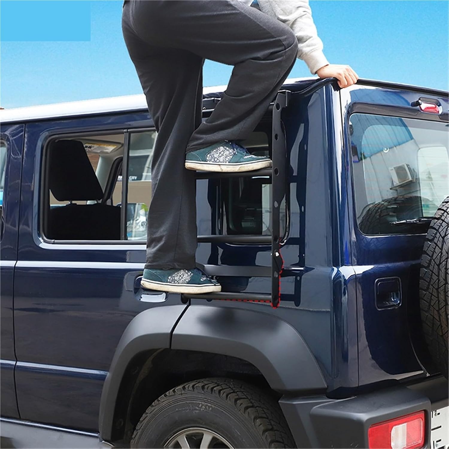 Car Rear Window Expansion Ladder Crawling Ladder Holder Compatible with Suzuki Jimny 2019 Up 4