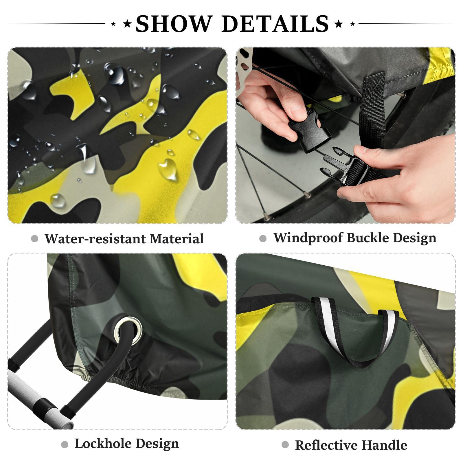 Housse de vélo d'extérieur imperméable avec trous de verrouillage, anti-poussière, pluie, neige, UV, convient à la plupart des capa para motocicleta