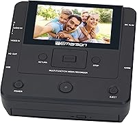 Emerson EMT-1200 Multimedia Recorder: Digitize VHS, Cassettes to DVD/USB/SD - 4.3" LCD, HDMI 1080p, App Control, 20 Blank Discs