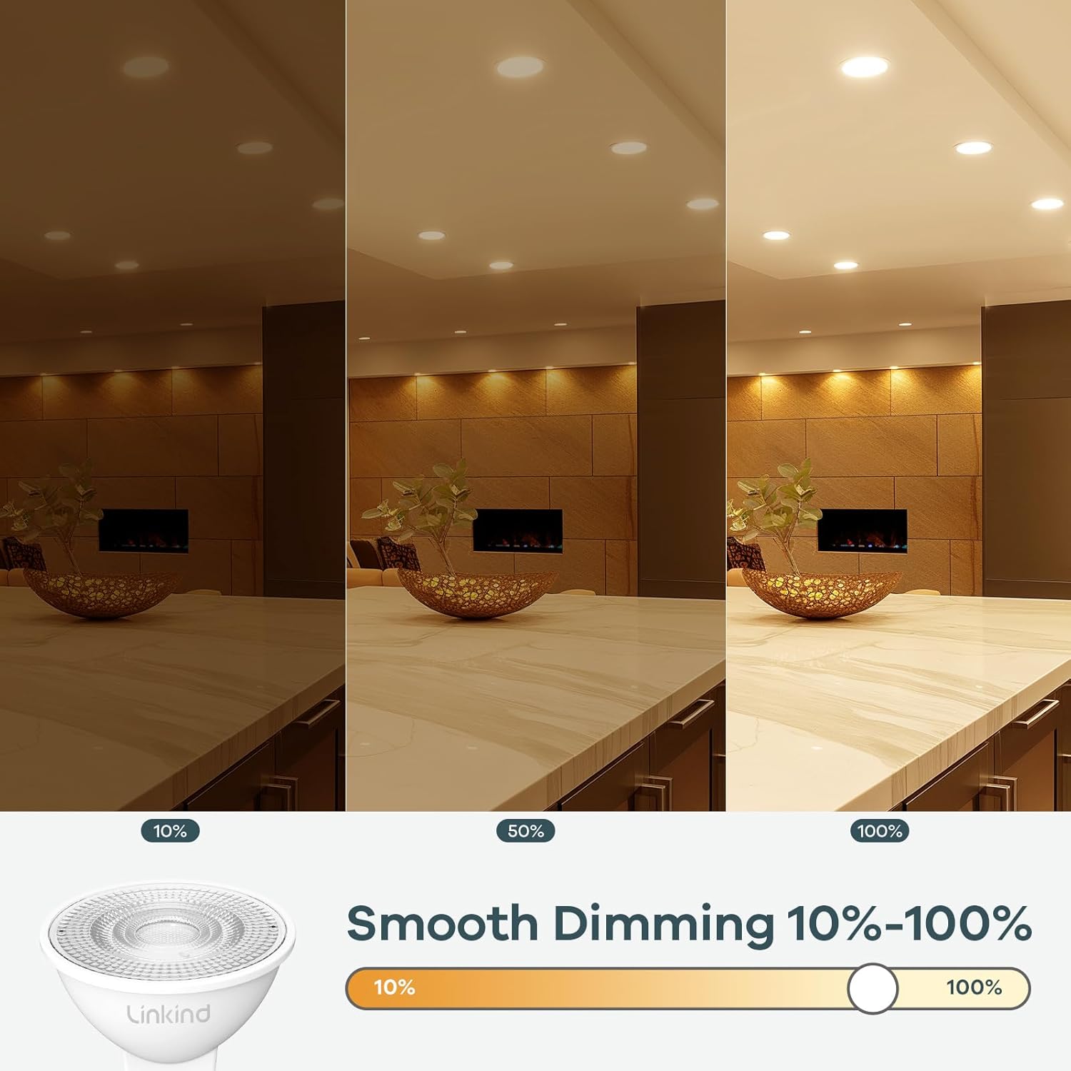 Linkind Dimmable MR16 LED Bulbs, 50W Equivalent GU5.3 Bi-Pin Base MR16 Bulbs, 12V Low Voltage 5W 2700K Soft White 500lm 40° Beam Angle for Spotlights, Recessed, Tracking, Landscape Lighting, 12 Packs