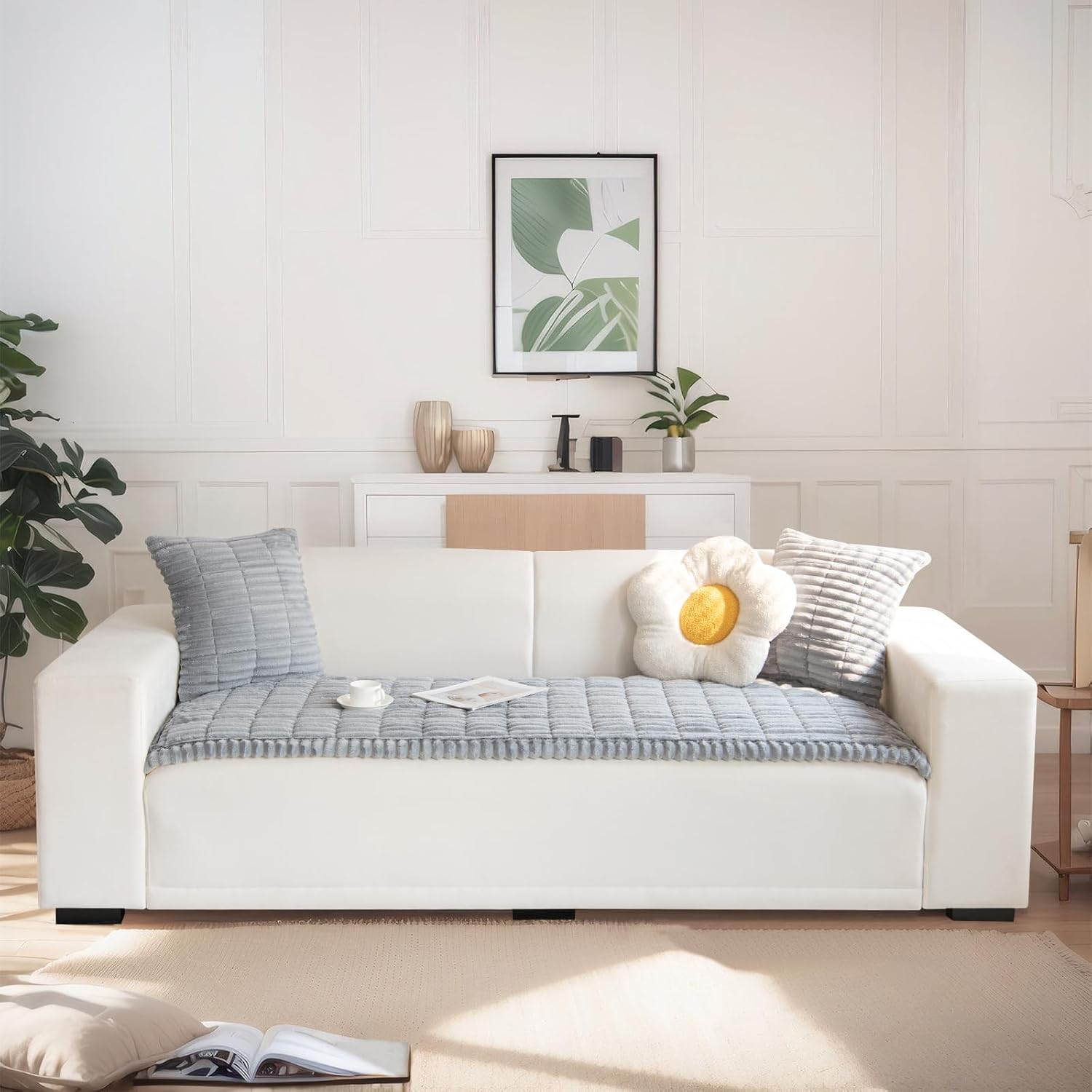 LiveGo Fuzzy Couch Covers for Pets, Couch Protector for