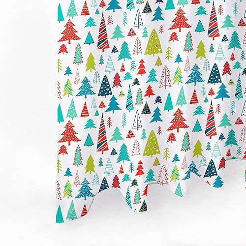 Miniatura 7 de Cortina de ducha con diseño de árbol de Navidad, acuarela, árbol de Navidad, invierno, vacaciones, tela de poliéster, cortina de ducha de baño, 72 x