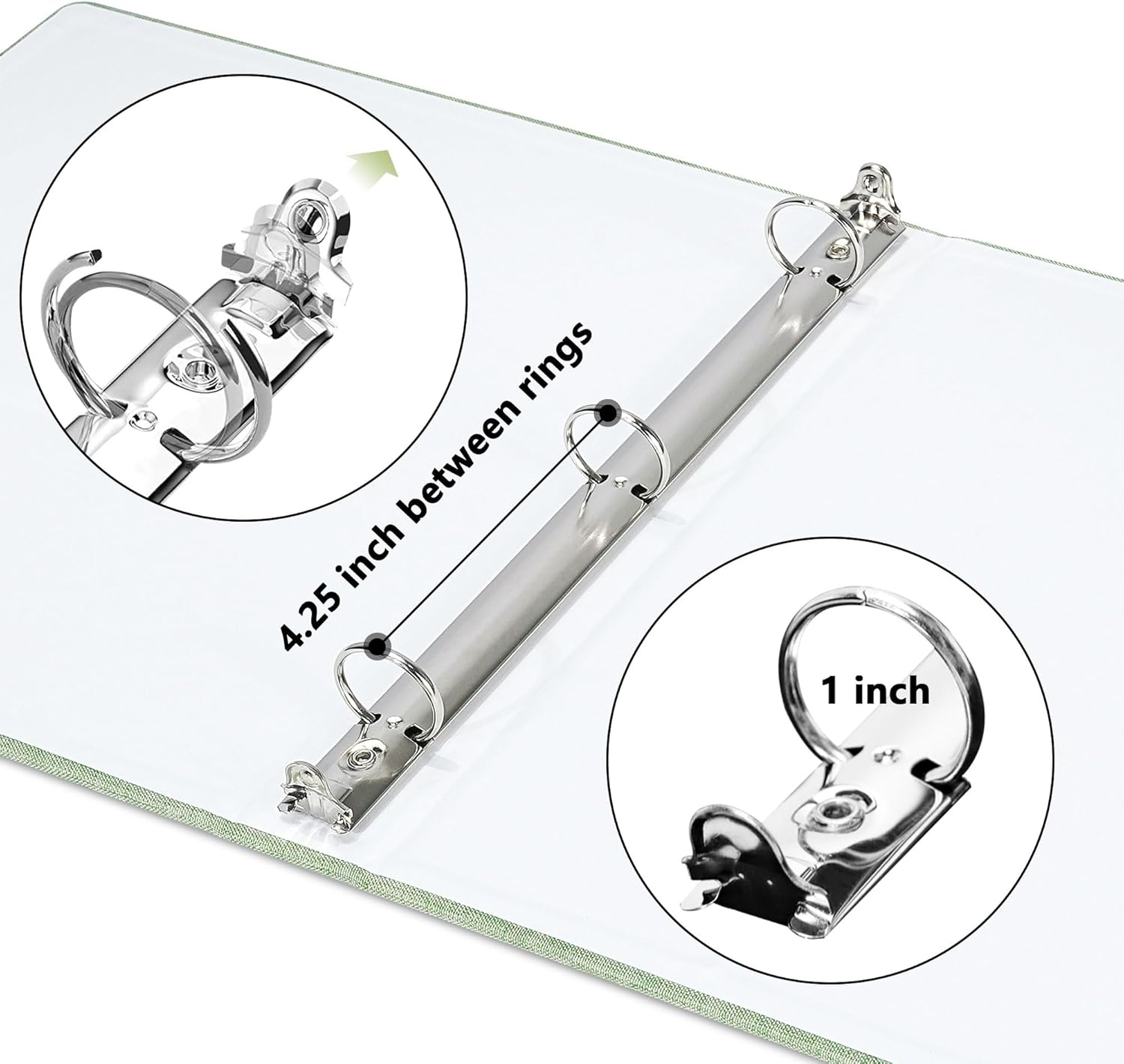 Vienrose Photo Album Self Adhesive 3 Ring Binder Photo Albums, Linen Cover Scrapbook Album, Photo Album Book with Sticky Pages Fit 2x3 4x6 5x7 8x10 Photos (Lightgreen, 20 Sheets/ 40 Pages) - Image 2