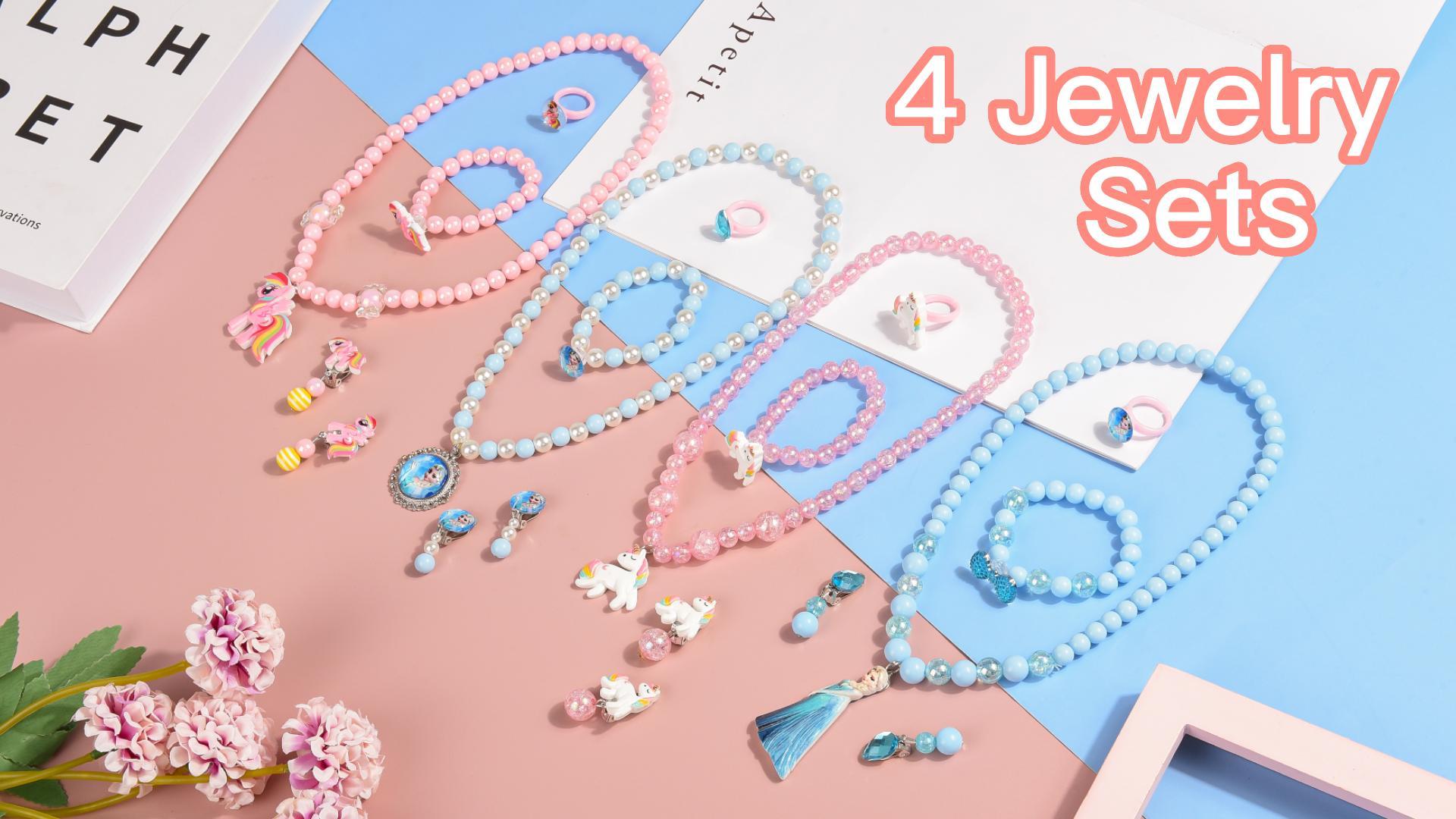 MEOWMEE Borsa Con Set Gioielli Per Bambine | 12 Pezzi Con Collana, Bracciale, Orecchini E Accessori Capelli - Foto 11