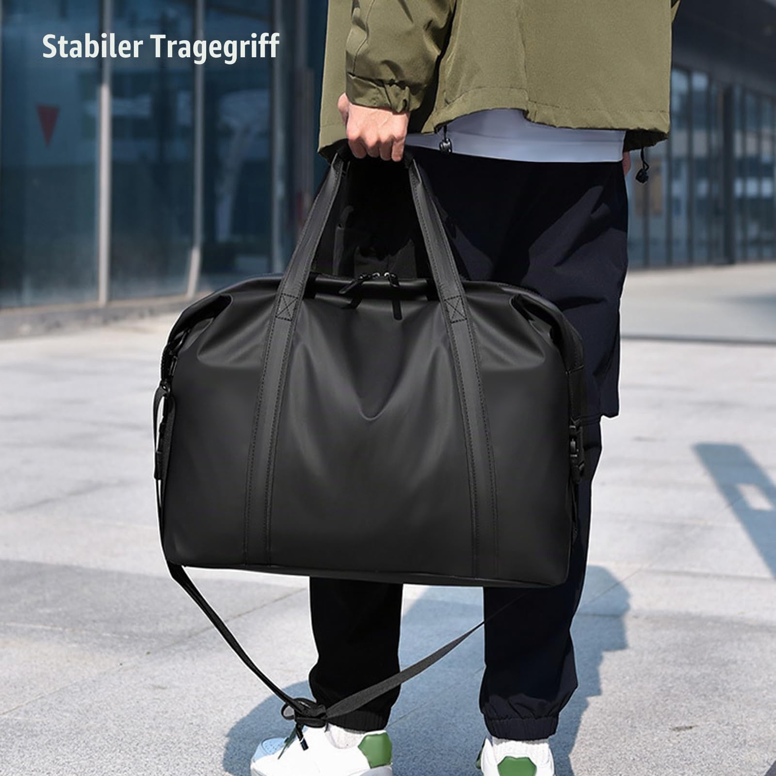 Reisetasche für Easyjet Handgepäck 45x36x20, Wasserdichtes PU Leder Reise Tasche mit Schulterriemen, Weekender für Herren und Damen