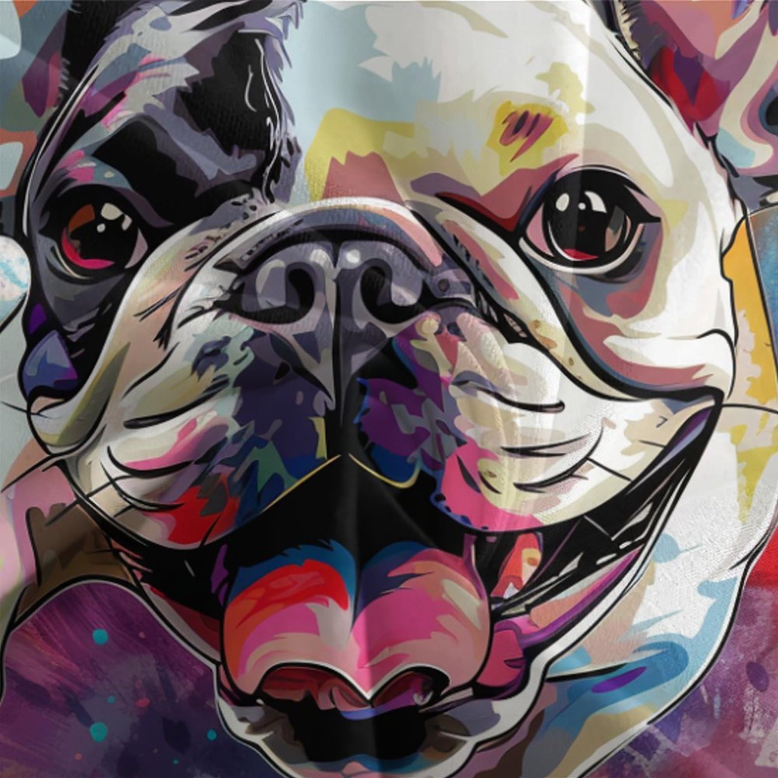 Stampato in 3D Bulldog francese Copertina Stampata Microfibra Disegnata Biancheria Da Letto Stile Morbido Con 2 Federe,Double（200x200cm）, Per Ragazzi Adulti