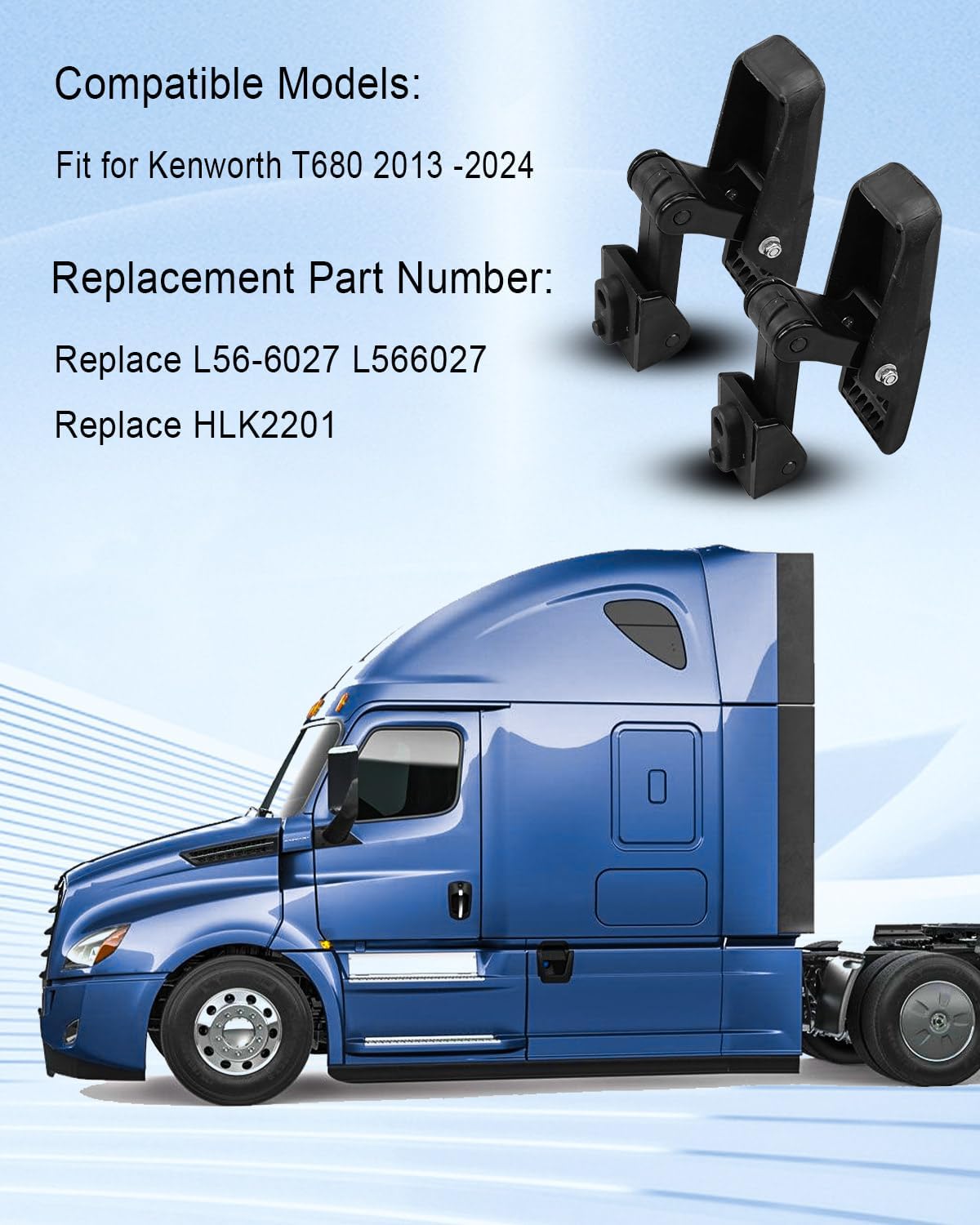 2 Pack Hood Latch Fit for Kenworth T680 Truck 2013-2024 Replace L56-6027 L566027 HLK2201, Left and Right Side
