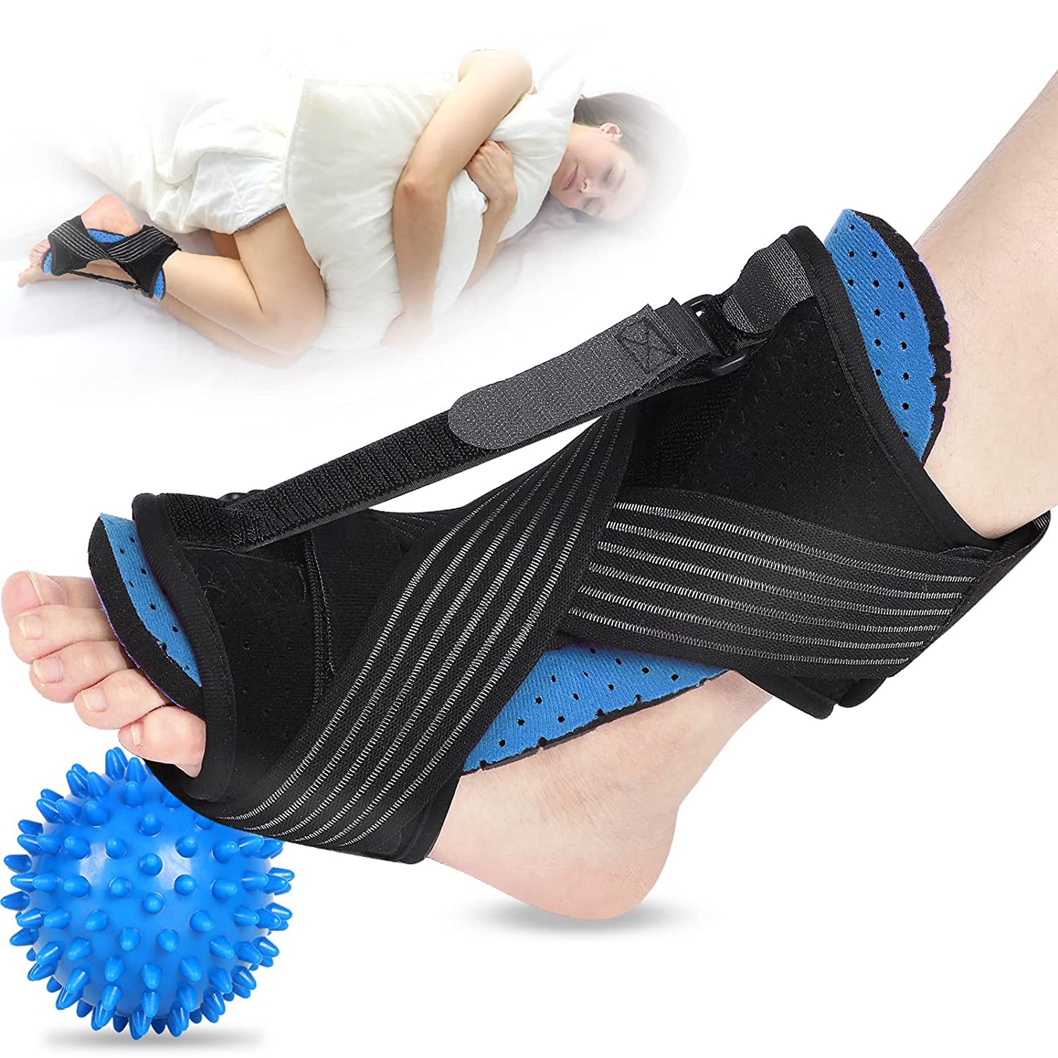 Plantar Fasciitis Night Splint, 2022 Upgraded Adjustable Plantar