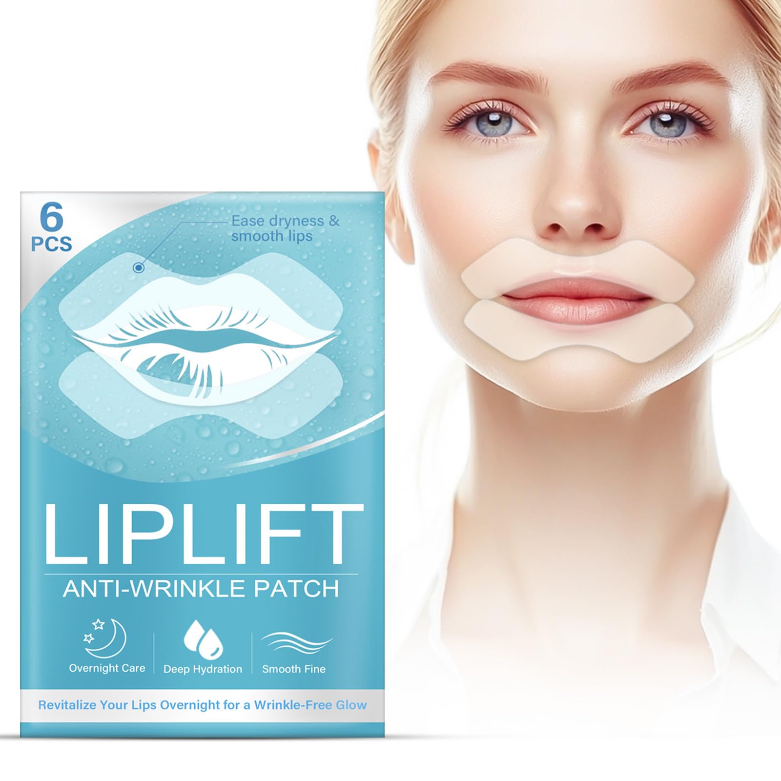 TOMENGBEIAABBCC Anti Wrinkle Patches for Lips, Breathable and Skin-friendly Lip Lift Skin Care Patches- Smoothing Smile Line & Fine Lines around Lip Area, Wrinkle Remover Strips, 3 Pairs