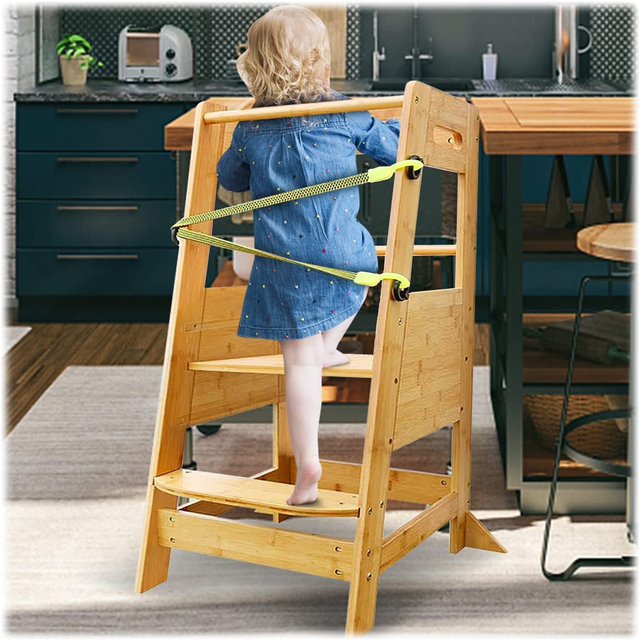 Buy XiaZ Kitchen Stool for Toddlers, Bamboo Kids Learning Standing Step