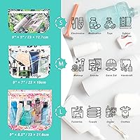 Vista 3 de Bolsa de aseo aprobada por la TSA, juego de 3 bolsas de aseo transparentes de viaje con cremallera, bolsa de viaje con cremallera, bolsa