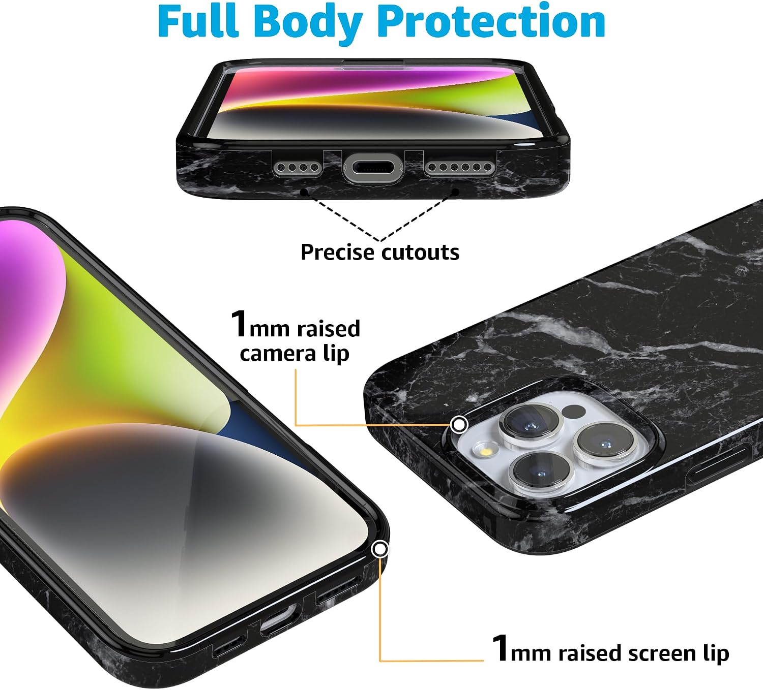 Casely iPhone 16 Pro Case | Black Pearl Marble | Compatible with MagSafe | Classic Ultra Slim Design