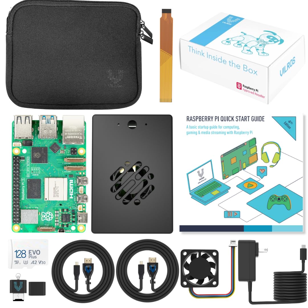Amazon.com: Vilros Raspberry Pi 5 Starter Kit MAX - Turbo Cooled ...