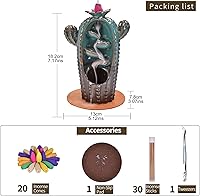 Vista 2 de Soporte para quemador de incienso de reflujo, cactus, cascada, decoración del hogar, porcelana, con varillas de incienso, varillas de incienso
