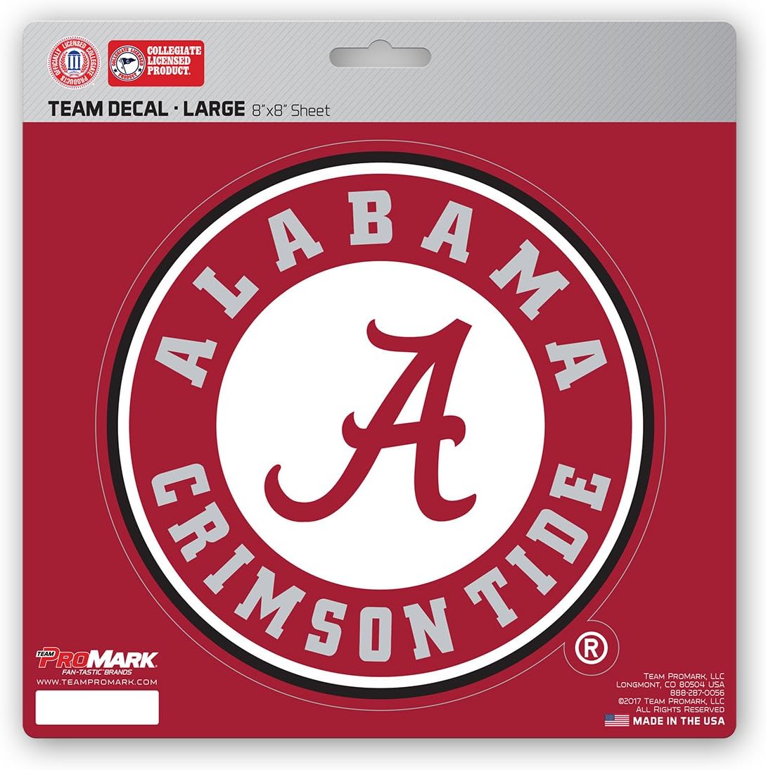 FANMATS NCAA Alabama Crimson Tide Unisex Alabama Crimson Tide Decal Die Cutalabama Crimson Tide Decal Die Cut, Team Color, 8x8