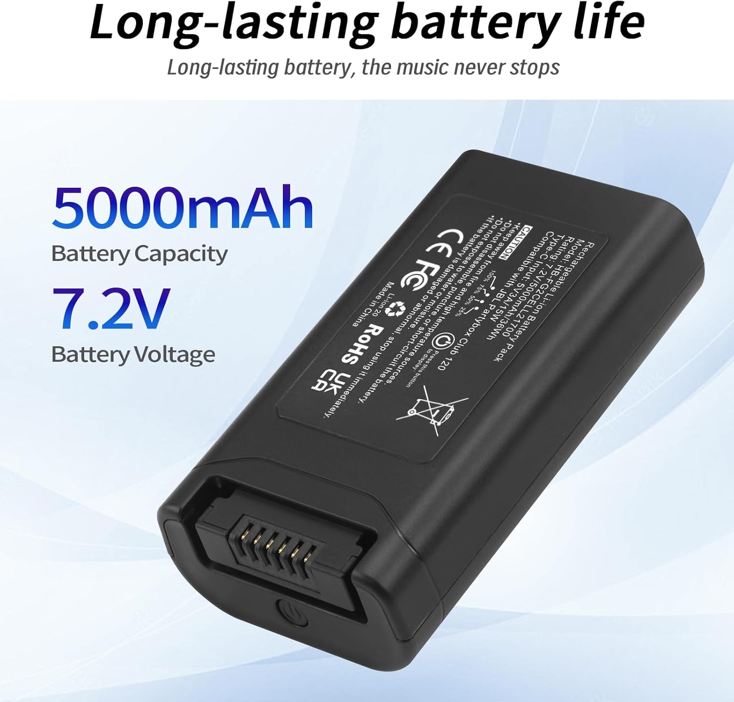 ZTHY PartyBox Club 120 Rechargeable Battery Replacement for J B L PartyBox Club 120 Portable Bluetooth Speaker, Compatible with J B L 200 Battery Pack FG2CELL21700 7.2V 5000mAh 36Wh