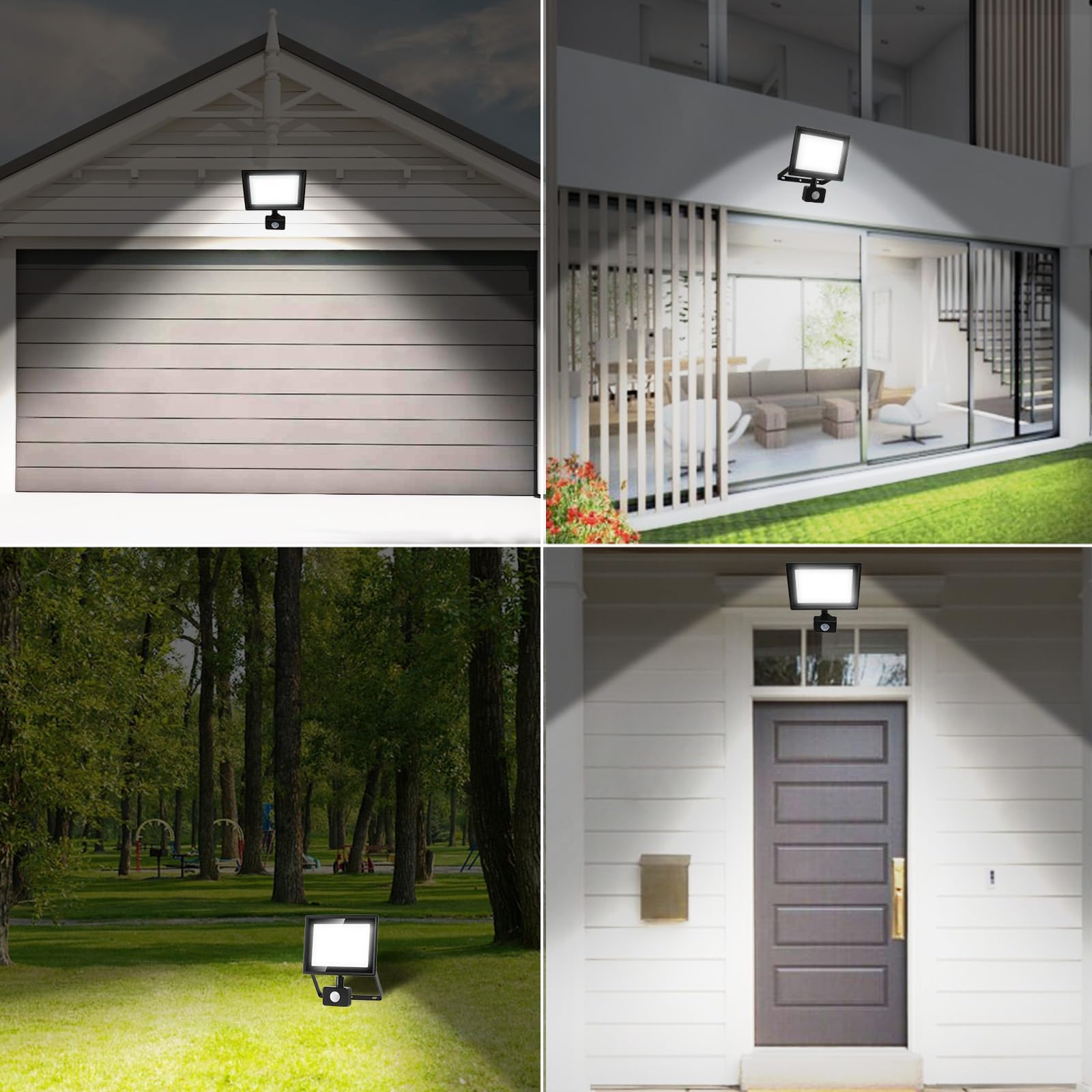 Aigostar- 6 Pz Faretto Led da Esterno con Sensore di Movimento,50W 4300LM Faro LED Esterno,Bianco Freddo 6500K,IP65 Impermeabile Faretti LED per Giardino, Cortile,Patio,Garage