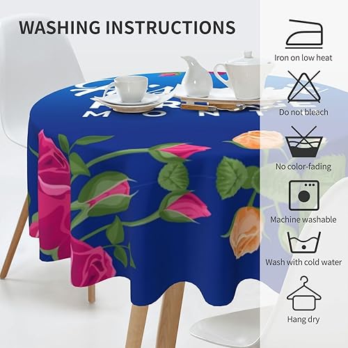 Miniatura 6 de ZGVDVZ Mantel redondo del mes de la herencia hispana nacional, lavable, resistente al agua, de poliéster, para fiestas, banquetes, comedor, 60