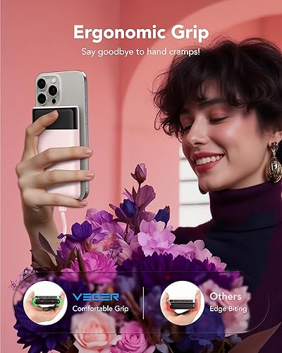 Miniatura 9 de VEGER Cargador portátil con cables incorporados, batería externa de 10,000 mAh delgada, carga rápida PD de 22.5 W, banco de energía USB C, 4 salidas