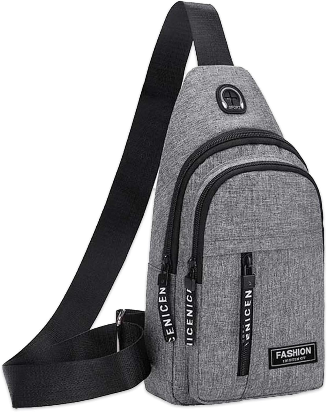 Sling Backpack - Stylish and Convenient Chest Bag for Travel - One Shoulder Backpack for Men and Women, Grey