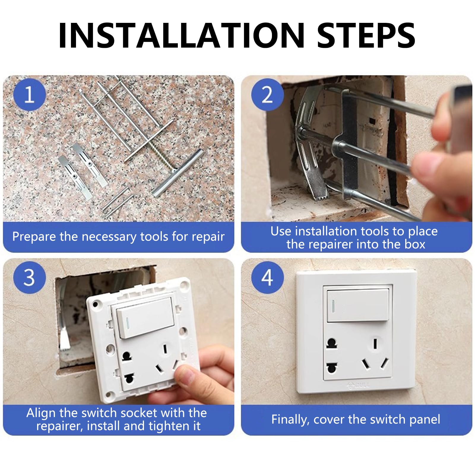 Outil De Réparation Pour Boîtiers Électriques Encastrés - Lot De 10 - Système De Clips Nylon Pour Fixer Prises Et Interrupteurs - Électricien DIY - 6