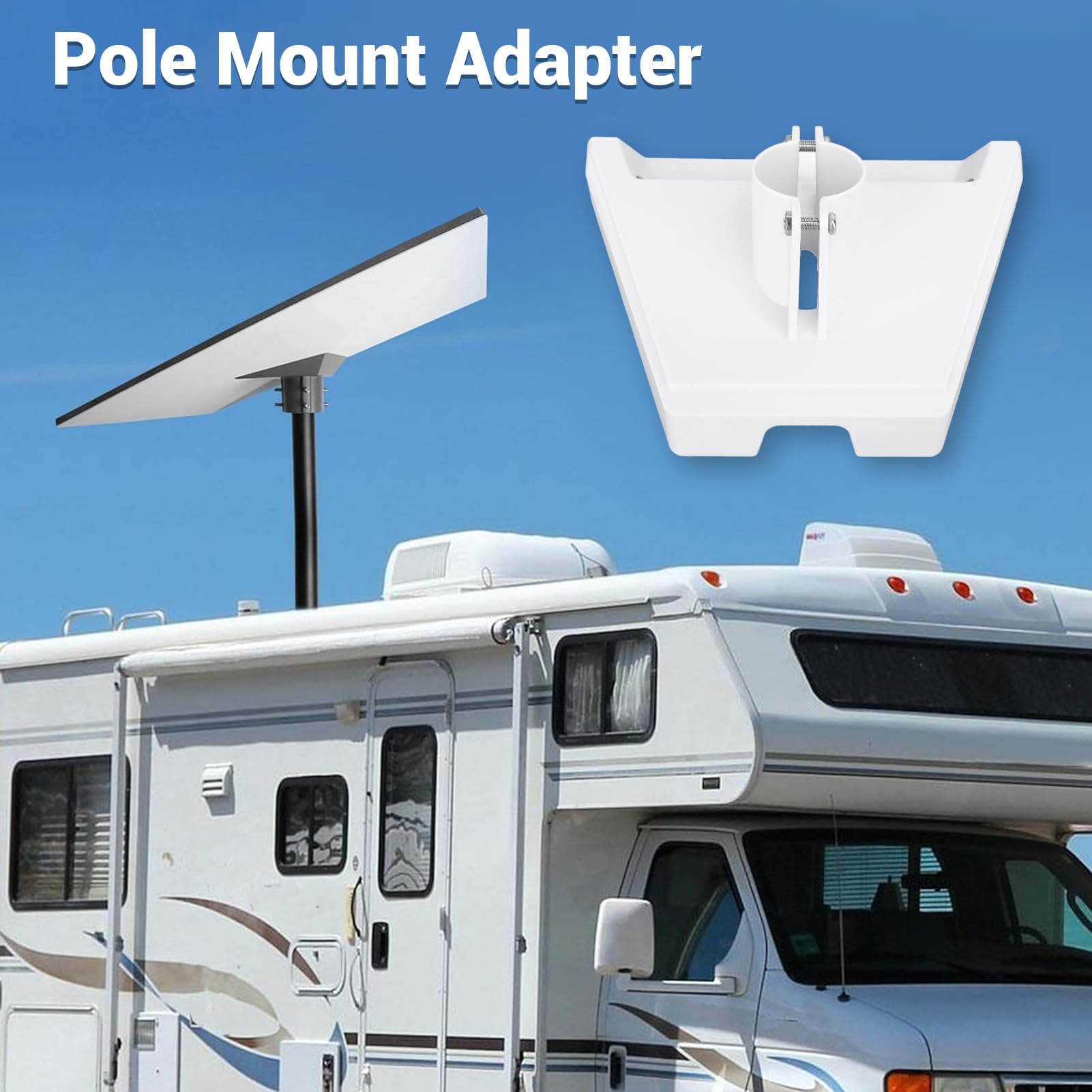 Adaptateur de Tuyau , Adaptateur de Tuyau V3 Gen 3 de 39 Mm, Kit de Montage sur Poteau pour Adaptateur de Tuyau Gen 3 pour Antenne Parabolique V3, (#1)